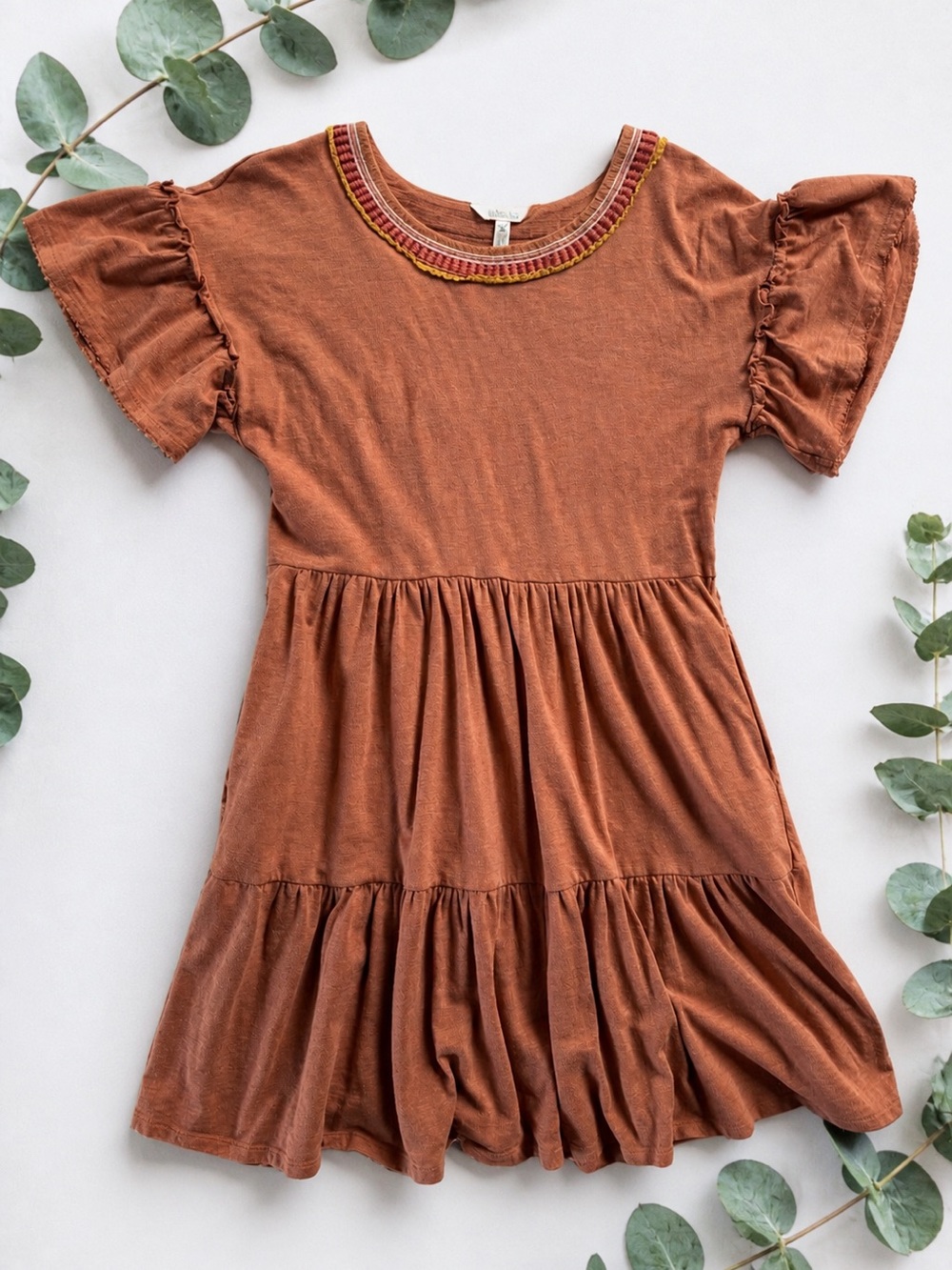 Matilda Jane Heart to Heart Homeroom Tiered Knit Dress Size XS Orange